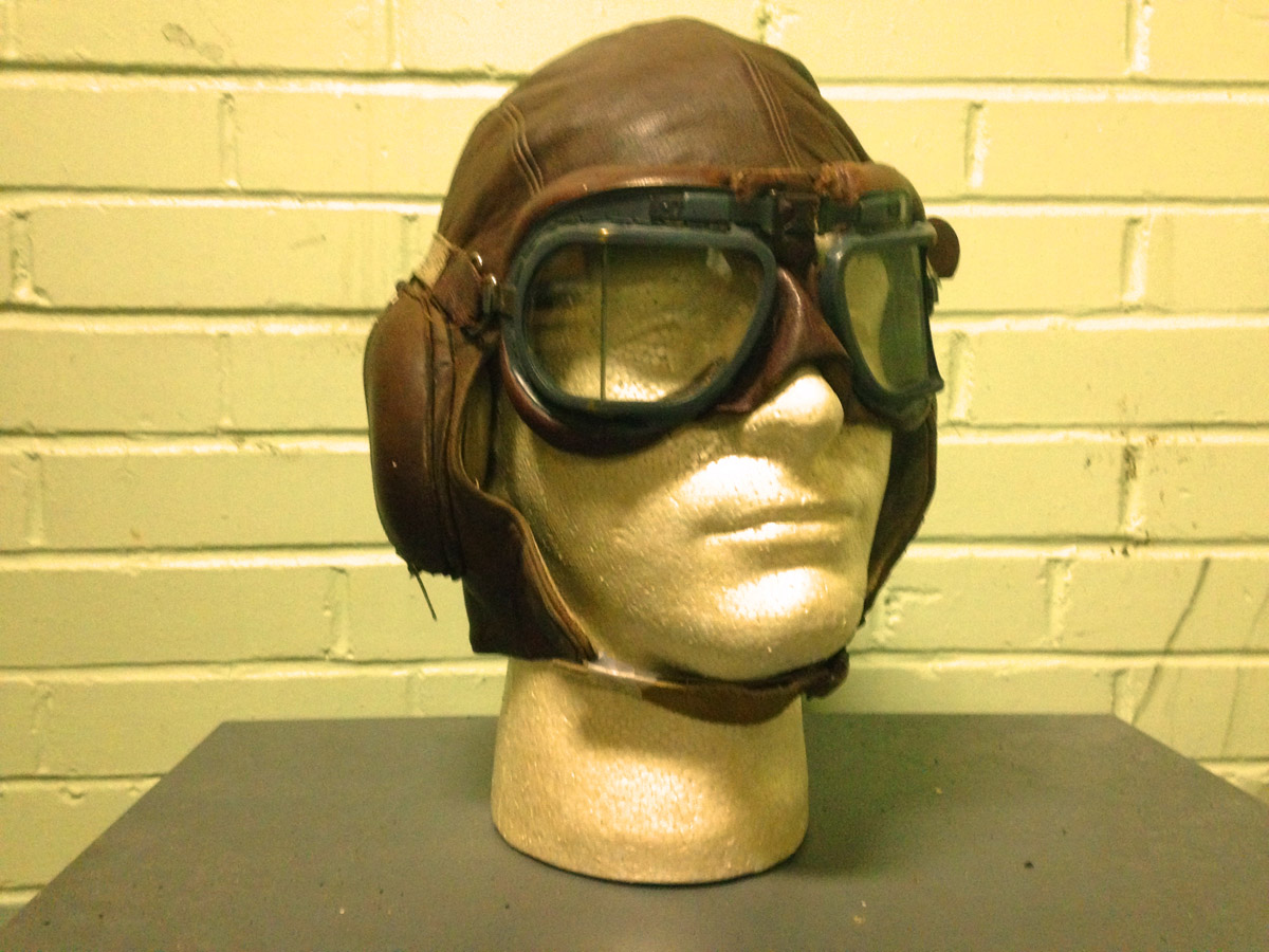 Leather Flight Cap & Goggles